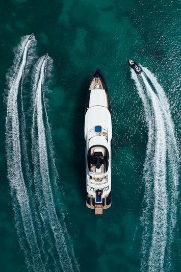 a boat in the water aboard RESILIENCE Yacht for Charter