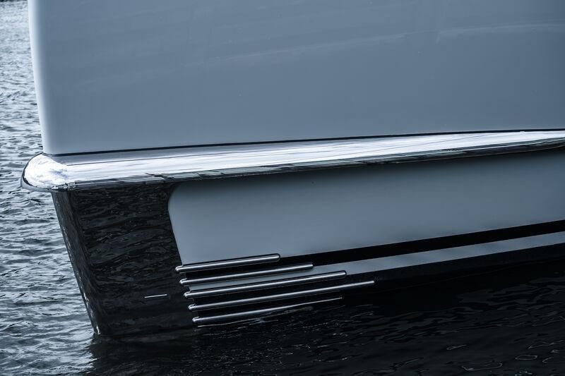 a close-up of a car's hood aboard STARDUST Yacht for Sale