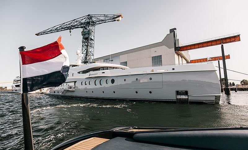 a boat on the water aboard STARDUST Yacht for Sale