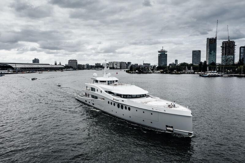 a boat on the water aboard STARDUST Yacht for Sale