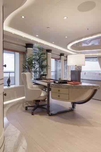 a modern looking kitchen aboard AHPO Yacht for Charter