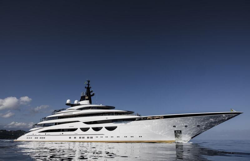 a large ship in the water aboard AHPO Yacht for Charter