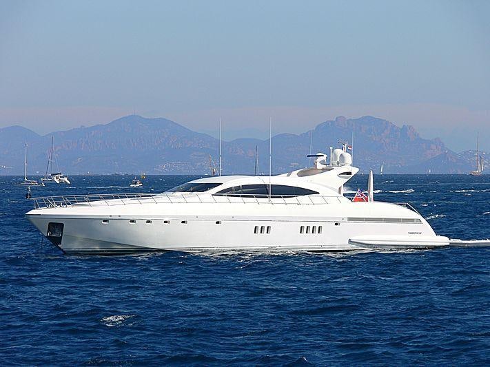 a white yacht in the water aboard LADY B Yacht for Charter