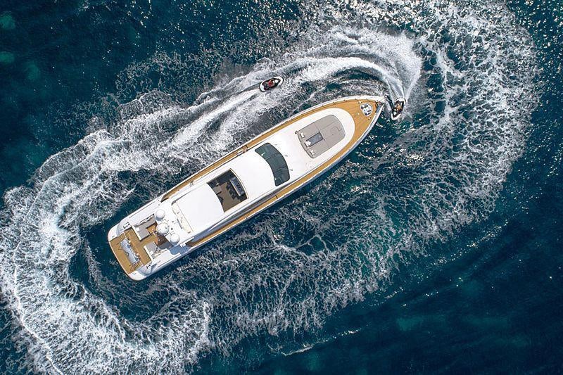 a satellite in space aboard LADY B Yacht for Charter