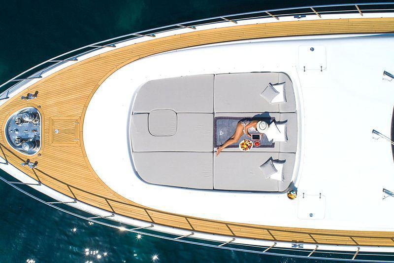a person on a plane aboard LADY B Yacht for Charter