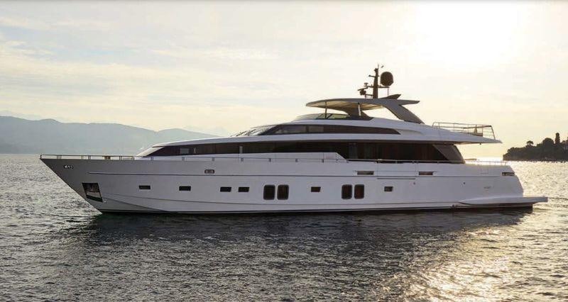 a large white yacht aboard DINAIA Yacht for Charter