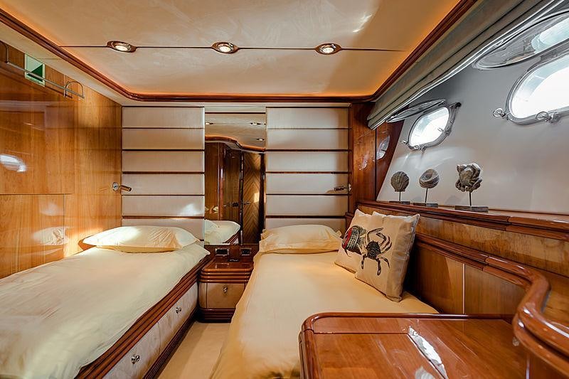 a room with two beds aboard BABY I Yacht for Charter