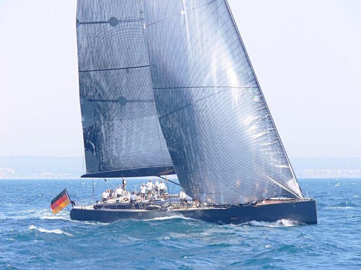 a sailboat with a sail aboard WALLY LOVE Yacht for Charter