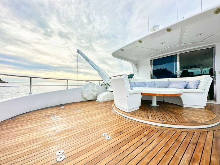 a boat on a deck aboard SEA BREEZE ONE Yacht for Charter