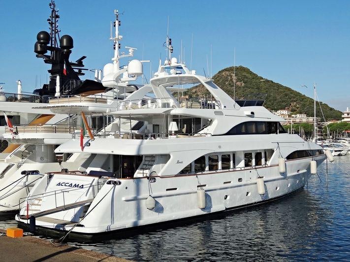 a large white boat aboard FRIENDSHIP Yacht for Charter