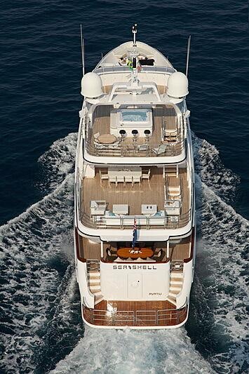 a ship on the water aboard SEA SHELL Yacht for Charter