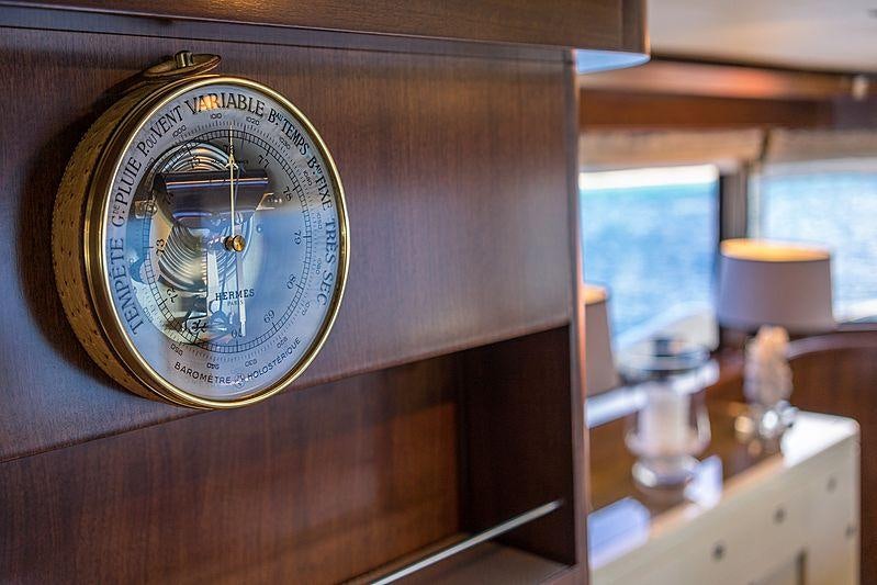 a clock on a wall aboard SEVENTH SENSE Yacht for Charter
