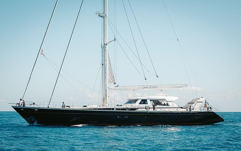 a boat on the water aboard UNPLUGGED Yacht for Charter