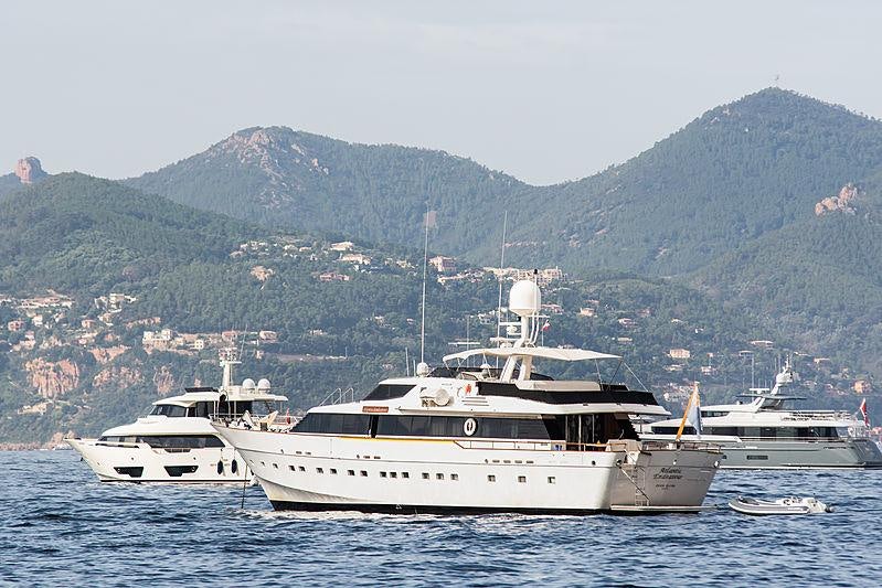 a group of boats in the water aboard ATLANTIC ENDEAVOUR Yacht for Charter