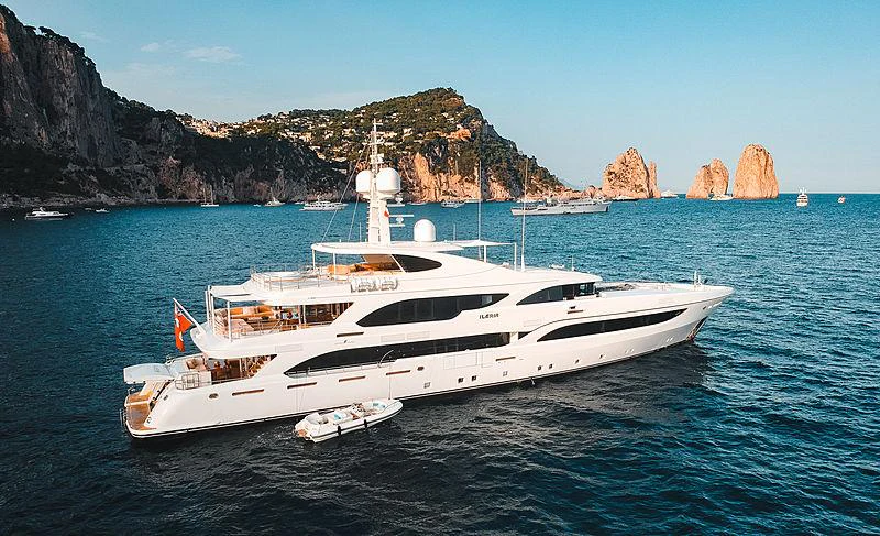 a boat on the water aboard ILERIA Yacht for Charter