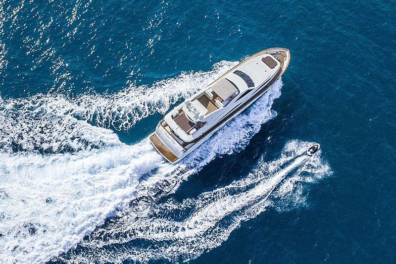 a boat in the water aboard DOLCE VITA IV Yacht for Charter