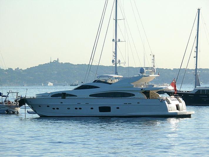 a boat in the water aboard DOLCE VITA IV Yacht for Charter