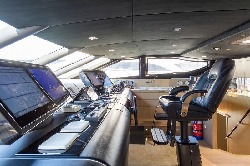 the inside of an airplane aboard FREEDOM Yacht for Charter