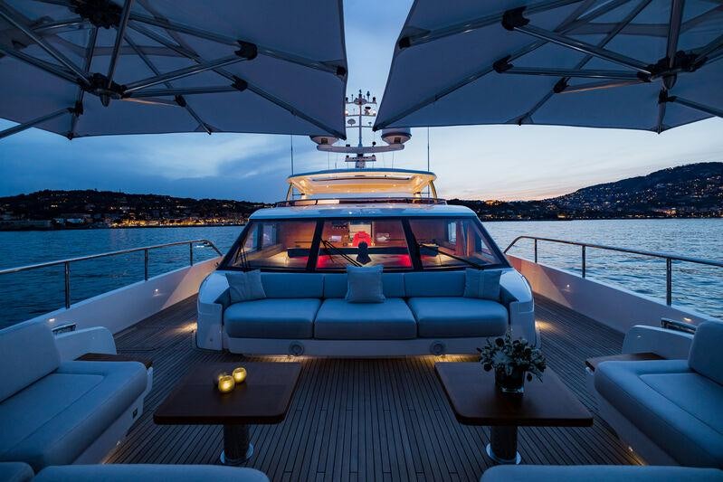 a boat on a boat aboard RIVIERA LIVING Yacht for Charter