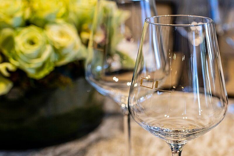 a glass with a liquid in it aboard THE PEDDLER Yacht for Sale