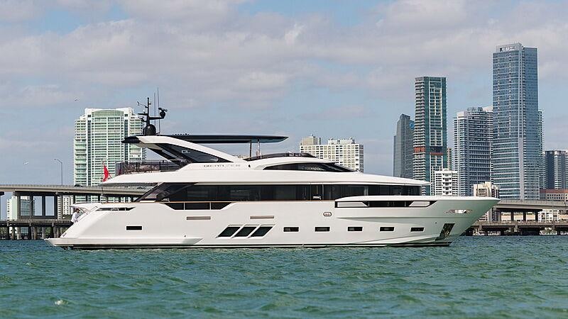 a white yacht in the water aboard THE PEDDLER Yacht for Sale