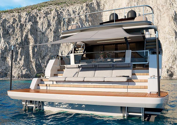 a boat on the water aboard EPIC Yacht for Charter