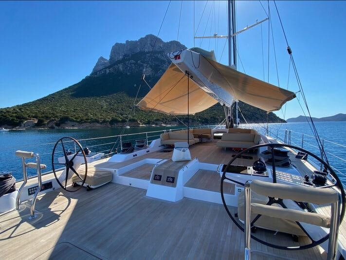 a boat on a dock aboard ALIX Yacht for Sale