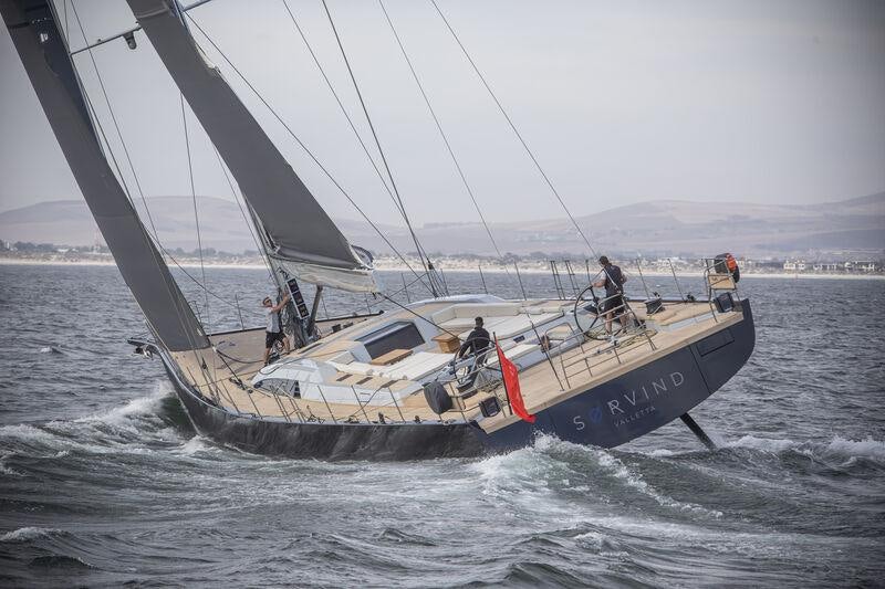 a boat sailing on the water aboard SORVIND Yacht for Charter