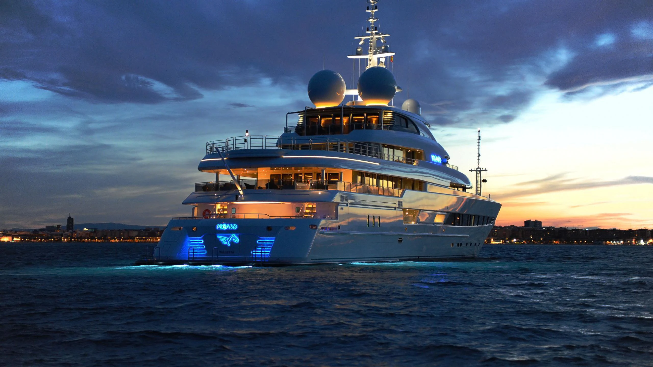 a large ship in the water aboard NAIA Yacht for Charter