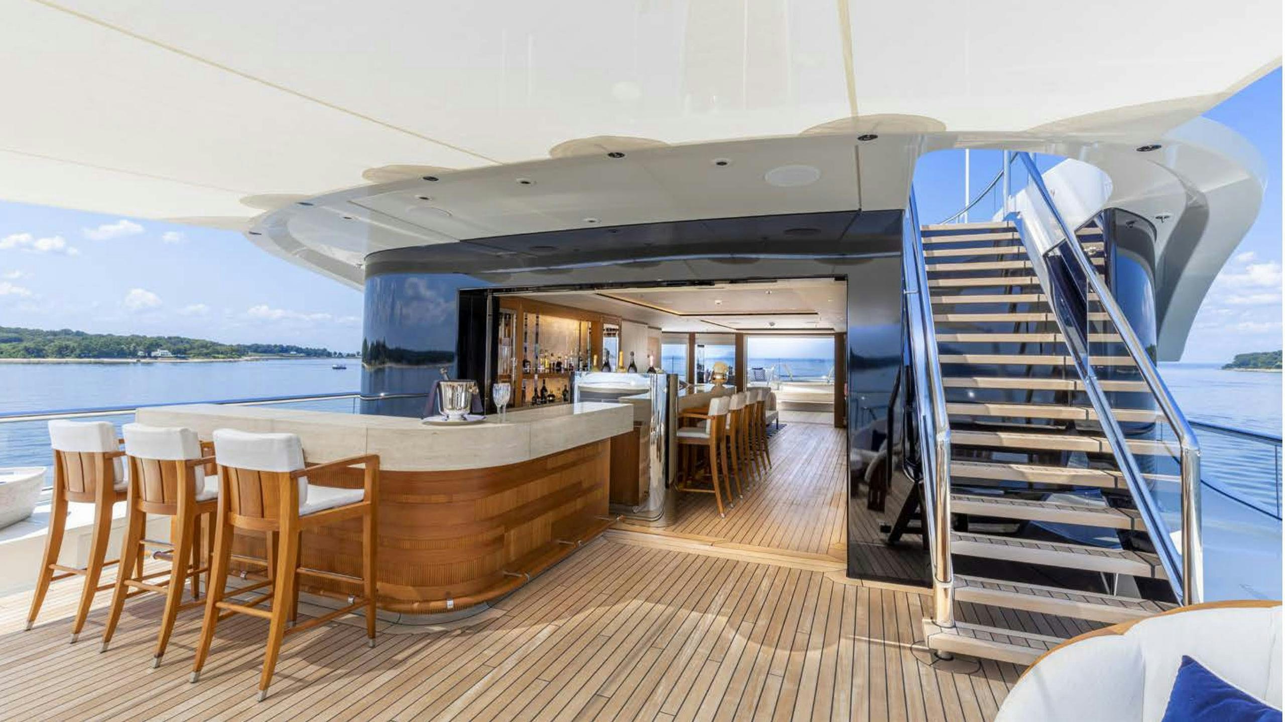 a boat on a deck aboard LUNASEA Yacht for Charter
