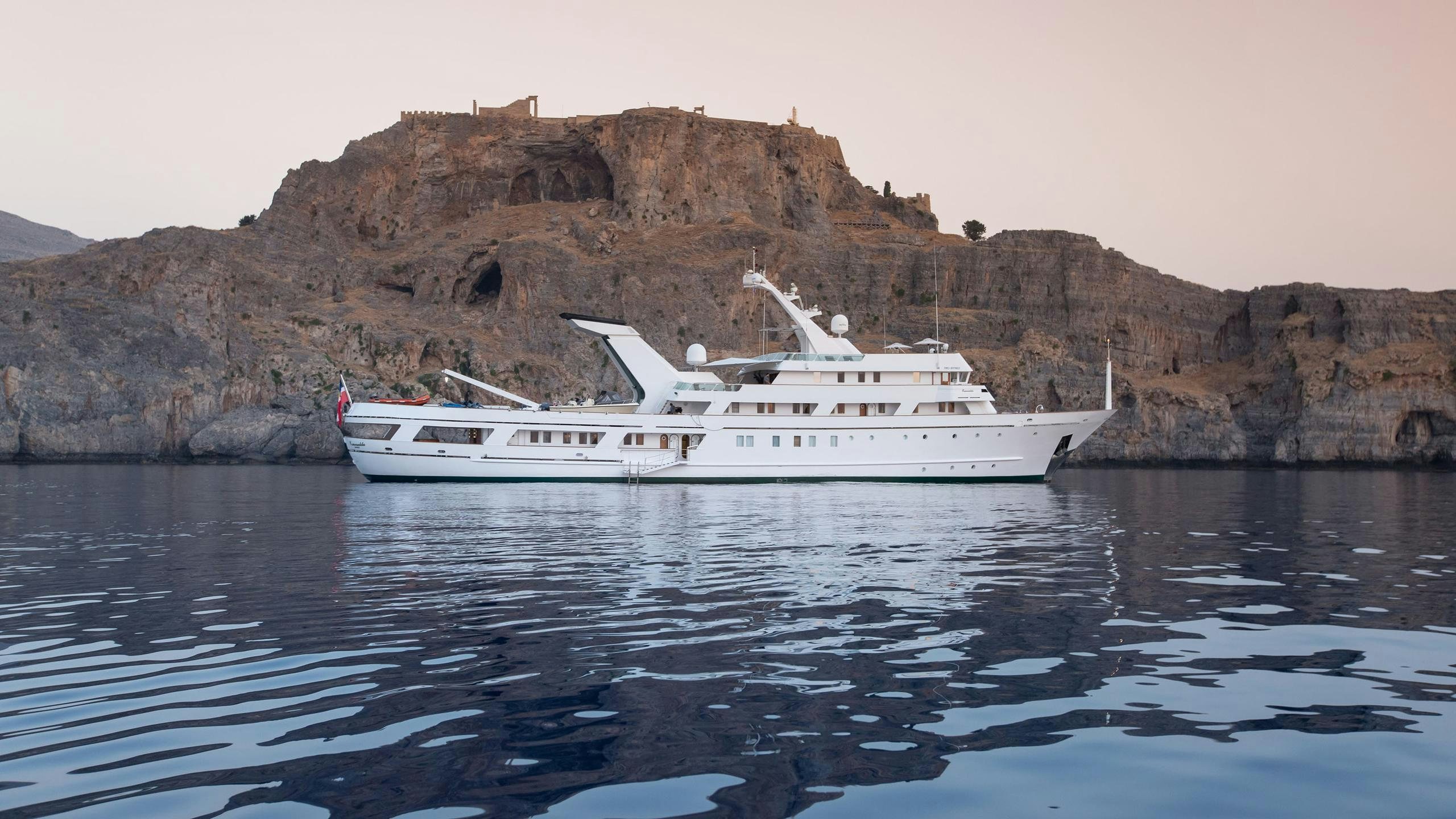 a boat on the water aboard ESMERALDA Yacht for Charter
