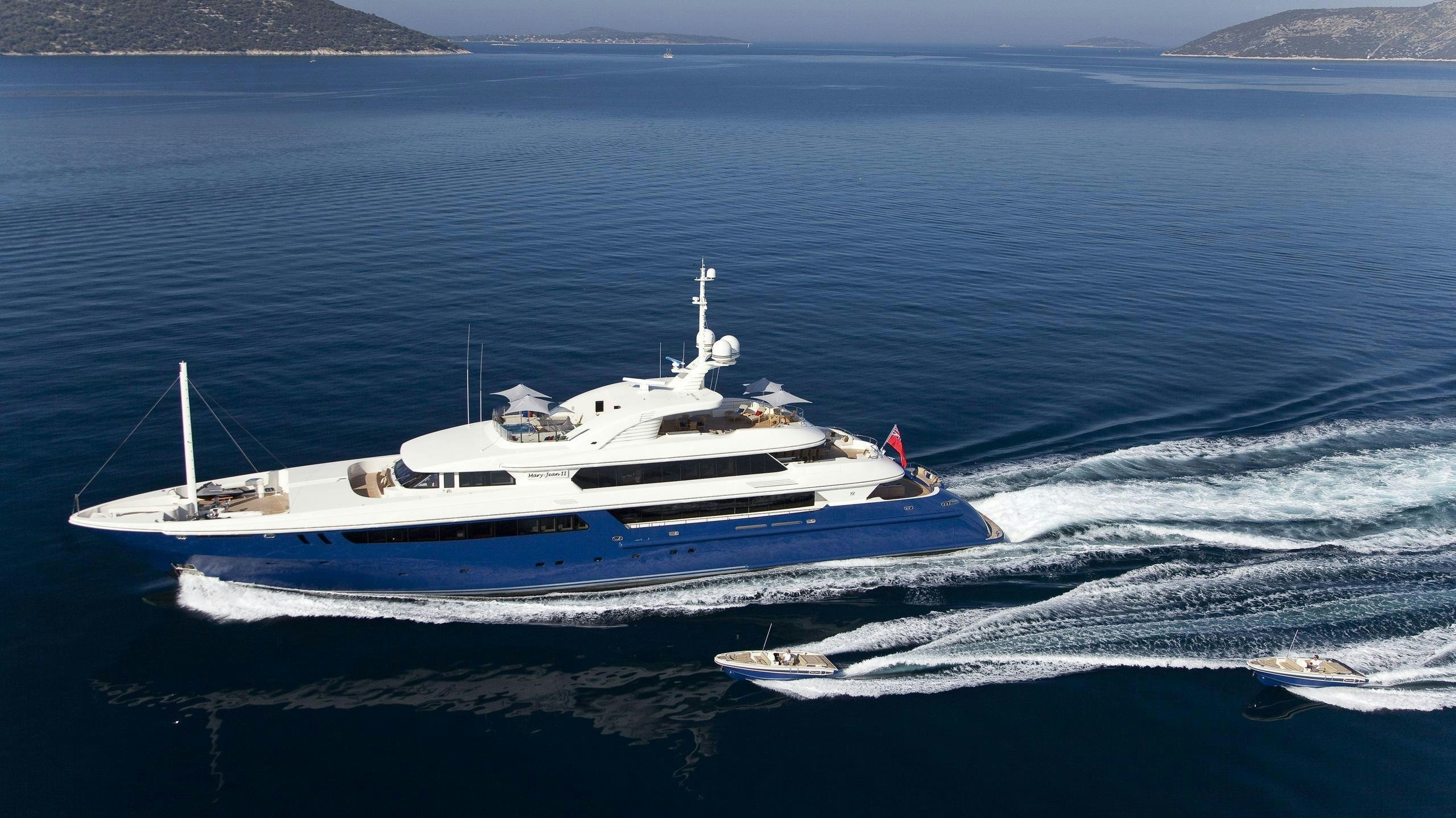 a white yacht in the water aboard MARY-JEAN II Yacht for Charter