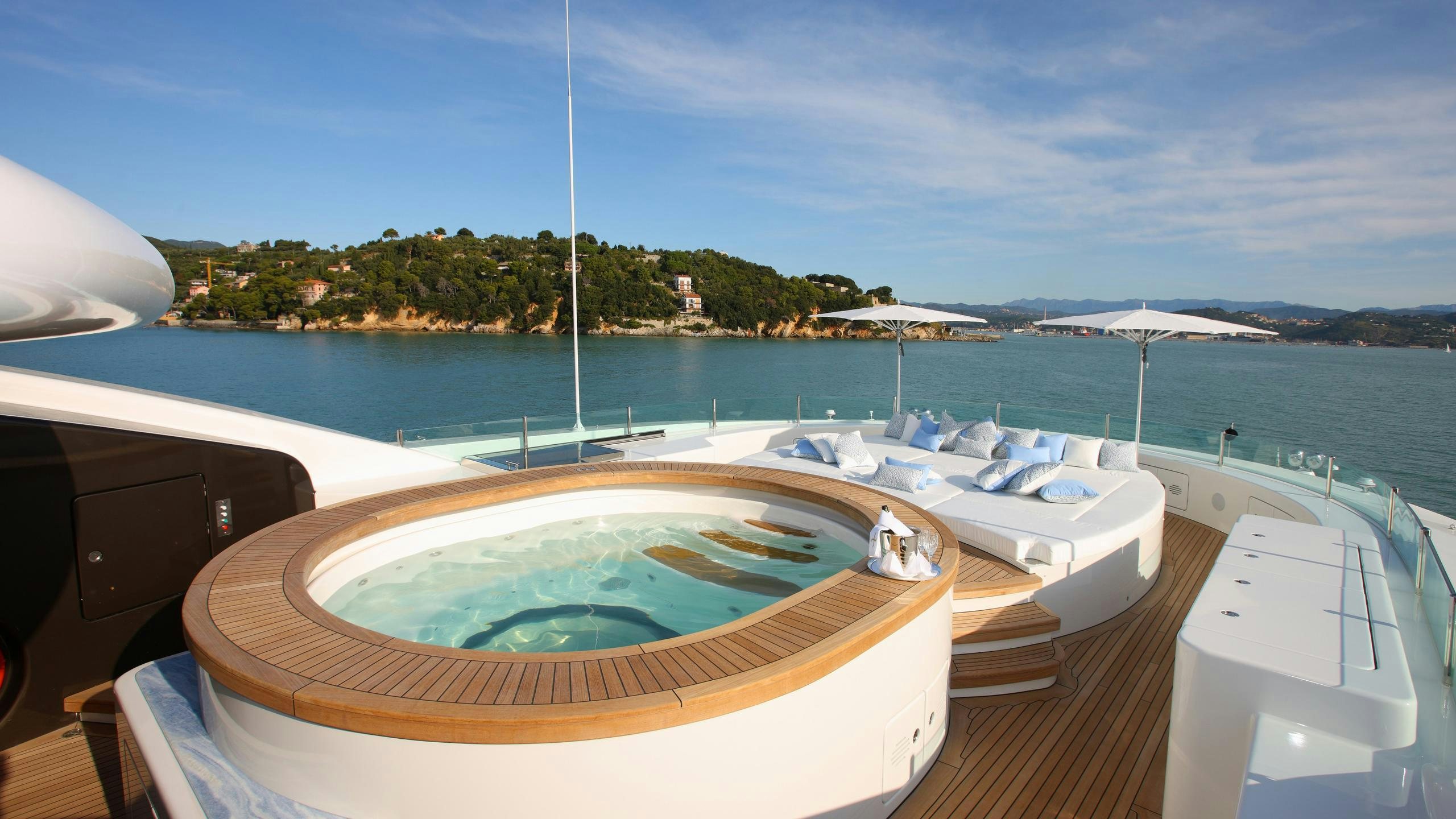 a boat on a deck aboard ST DAVID Yacht for Charter