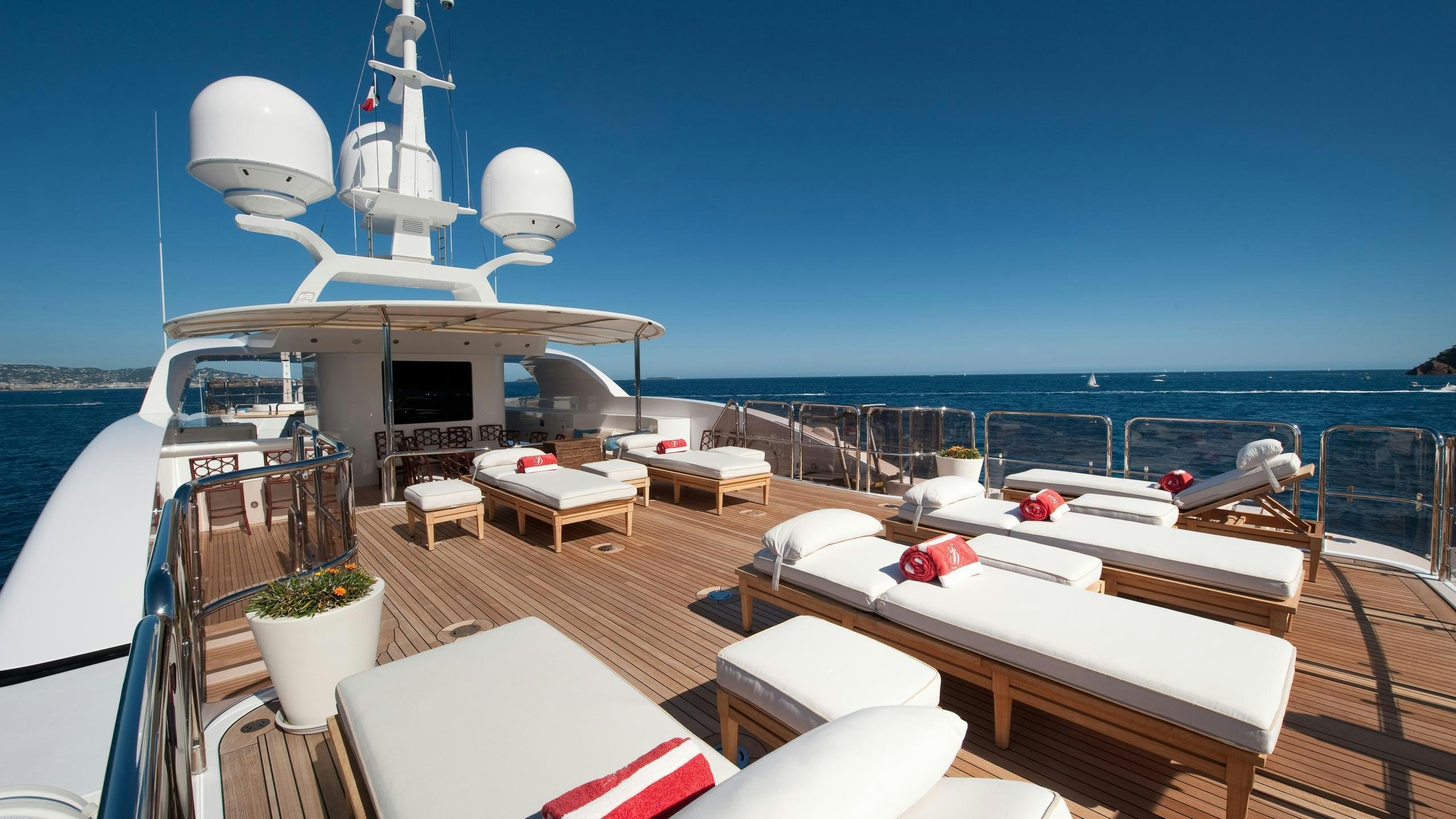 a boat on a deck aboard IDYLLIC Yacht for Charter