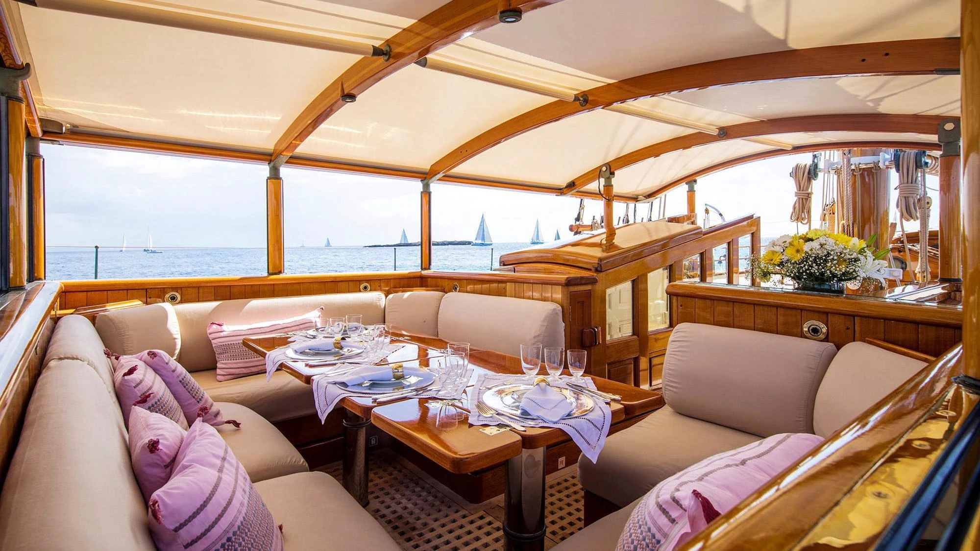 a boat on the water aboard SHENANDOAH OF SARK Yacht for Charter