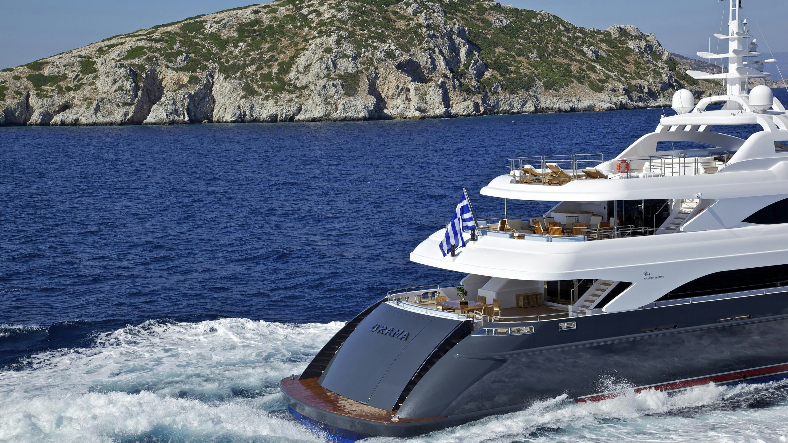 a boat on the water aboard MIA RAMA Yacht for Charter