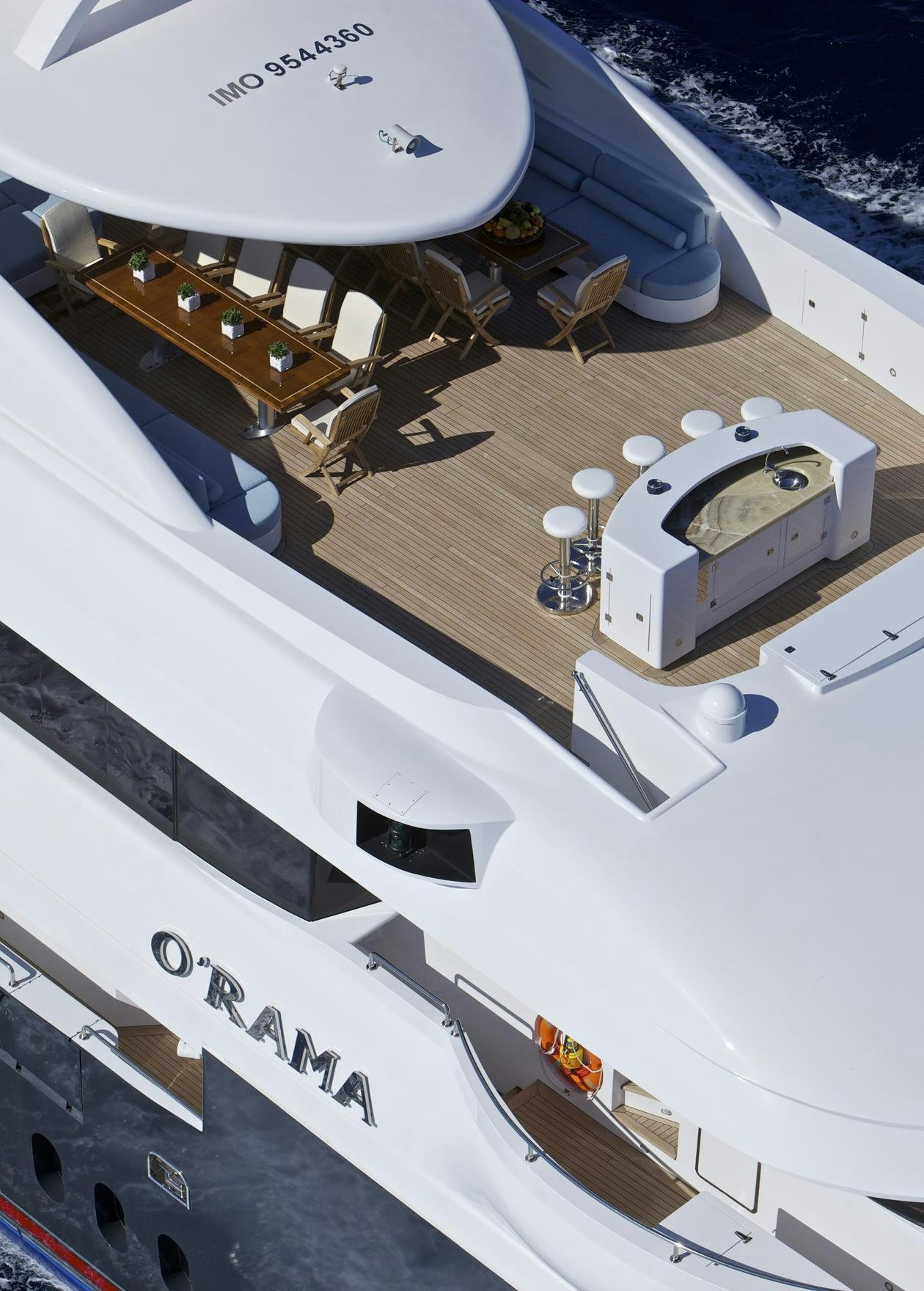 a satellite in space aboard MIA RAMA Yacht for Charter