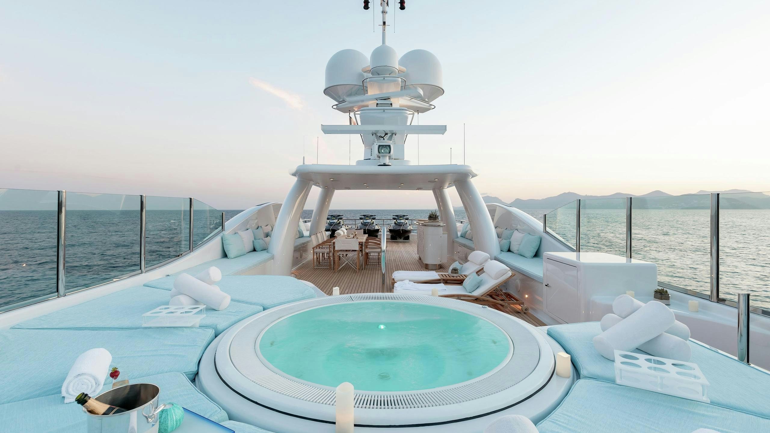 a pool on a boat aboard LA MIRAGE Yacht for Charter