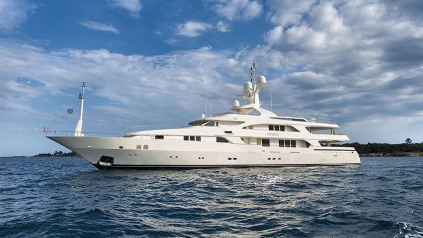 a white yacht in the water aboard SOLAFIDE Yacht for Charter