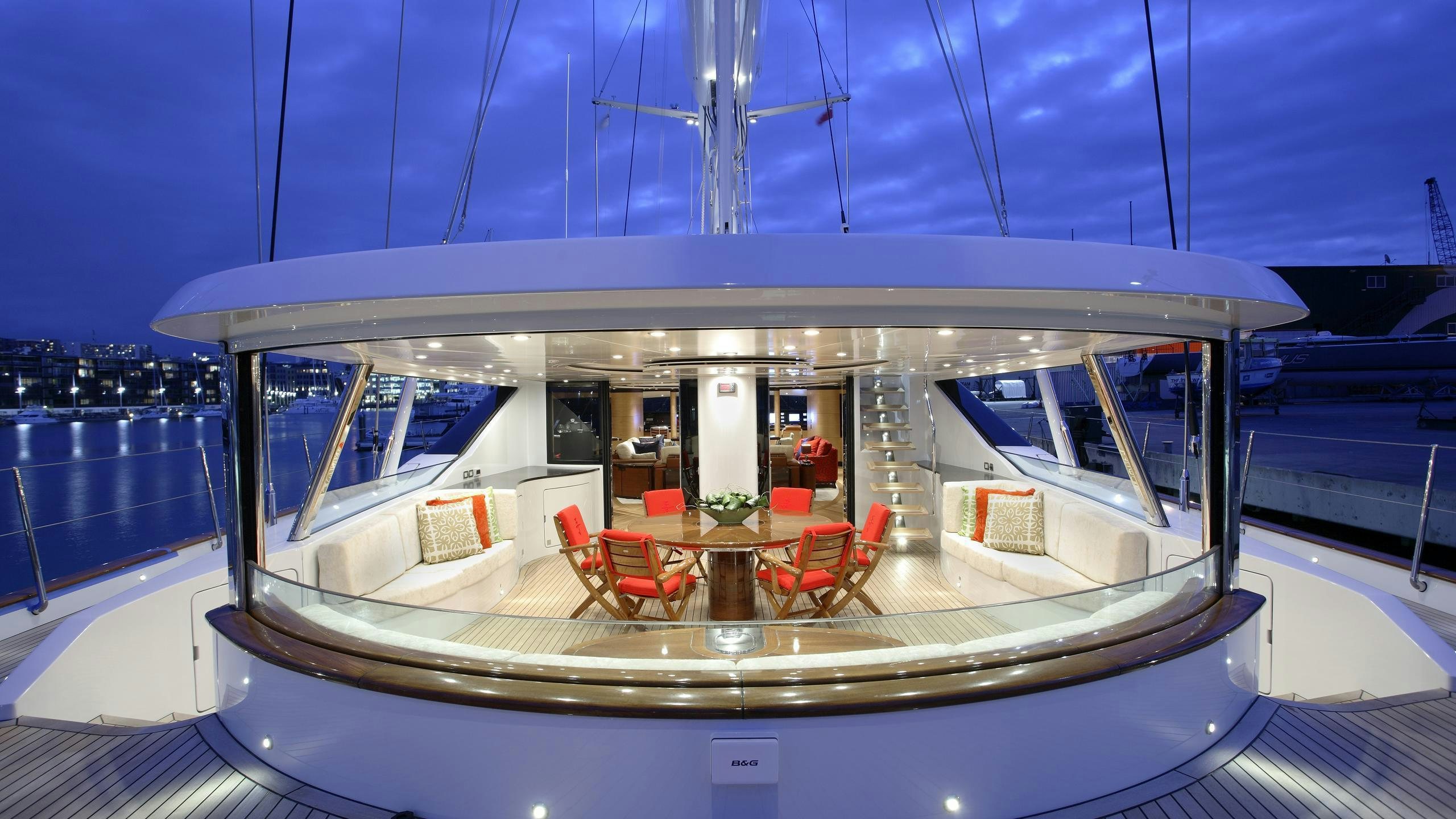 a boat on the water aboard Q Yacht for Charter