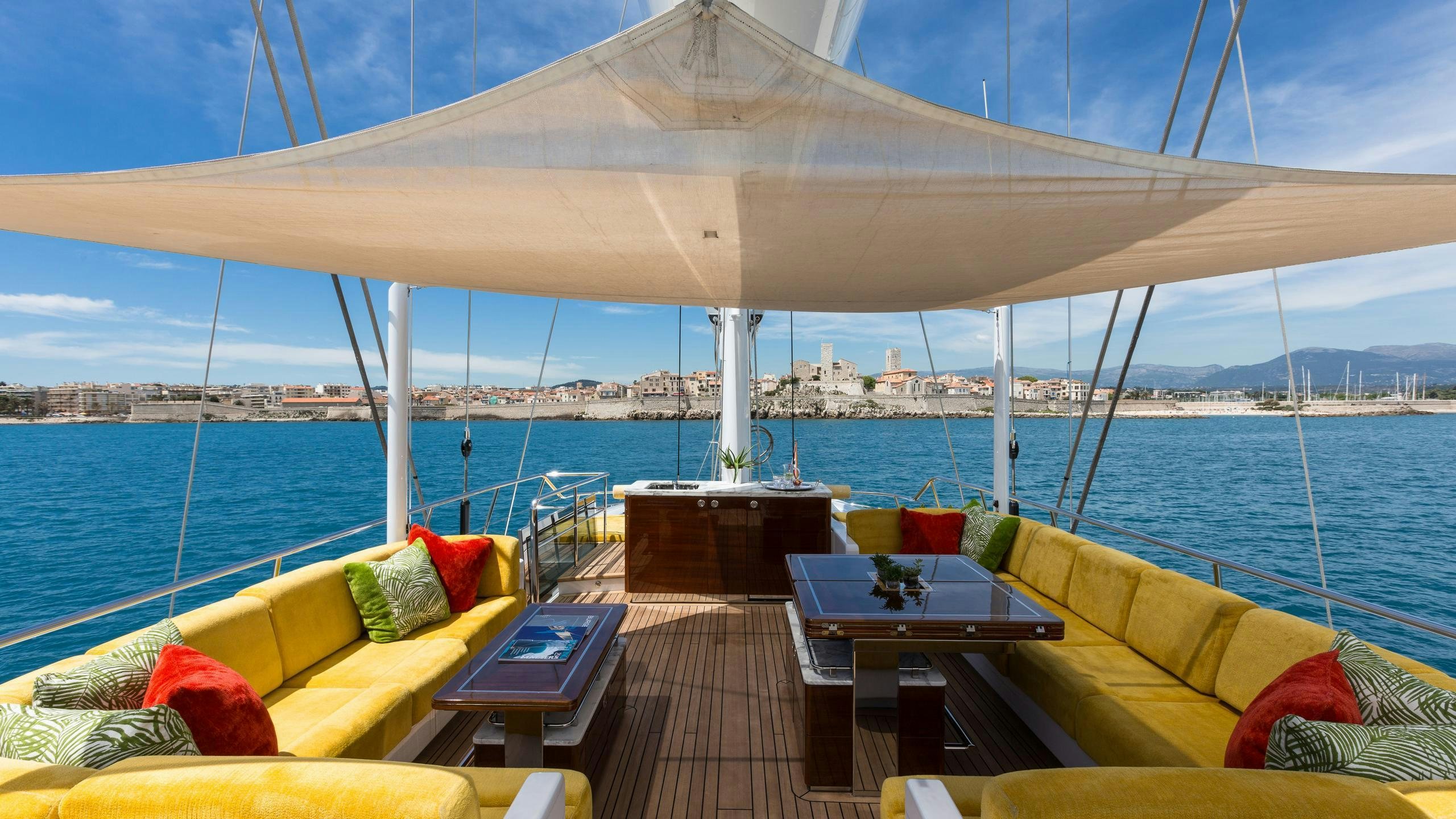a boat on the water aboard Q Yacht for Charter