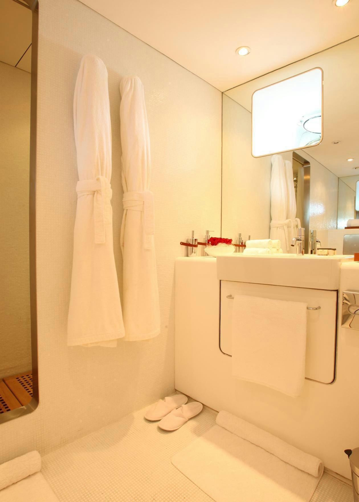 a towel on a towel aboard DIONEA Yacht for Charter