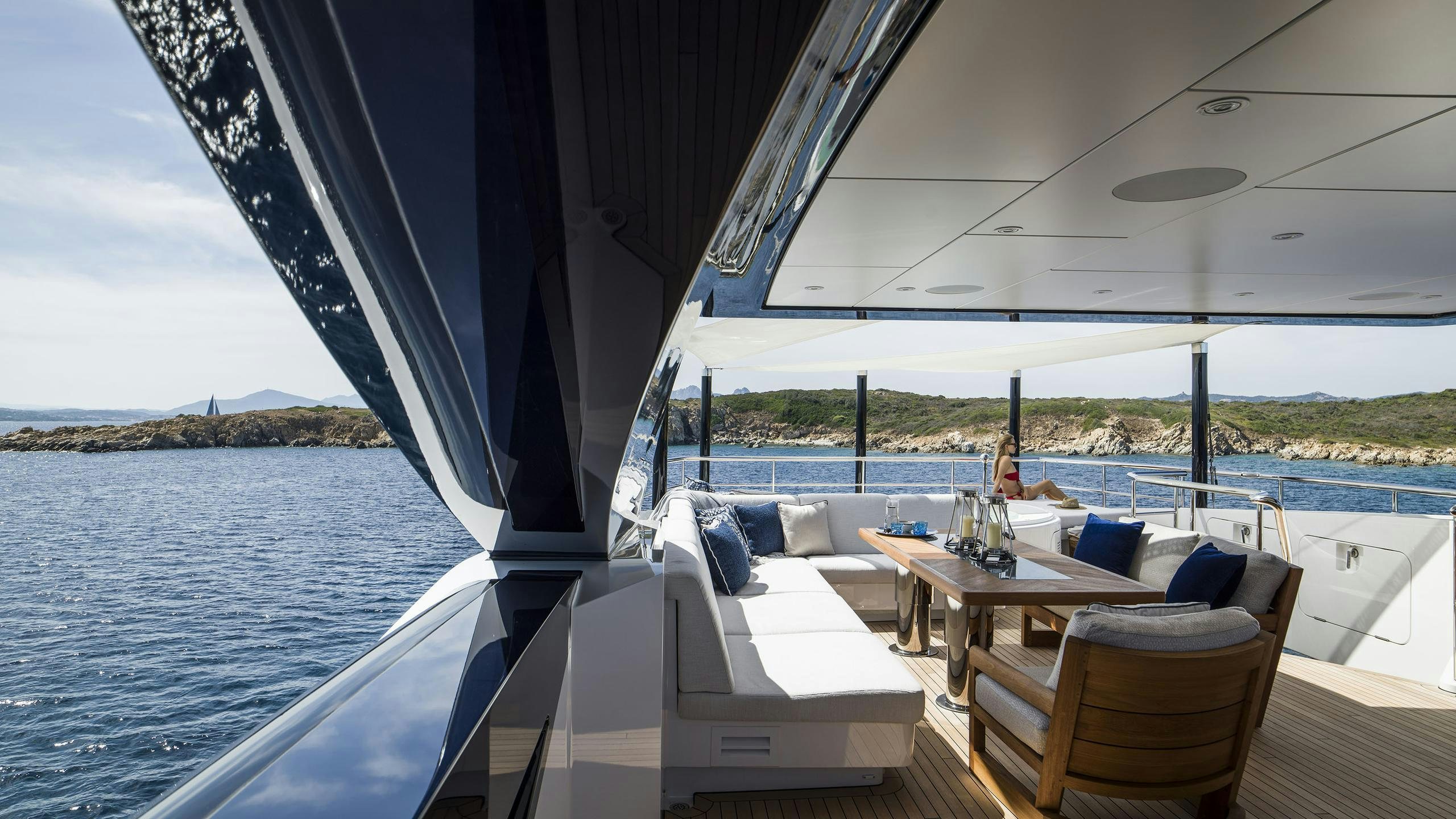 a boat on the water aboard IRISHA Yacht for Charter