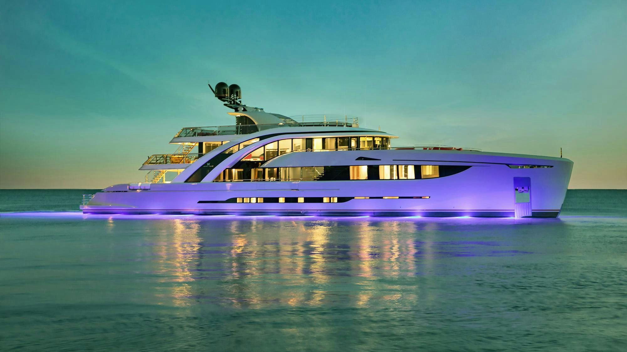 a large cruise ship in the water aboard EUPHORIA II Yacht for Charter
