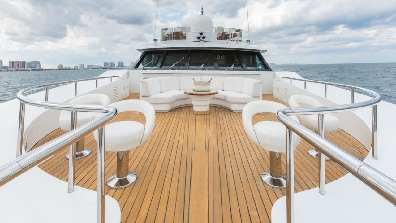 a boat on a deck aboard BARENTS Yacht for Charter