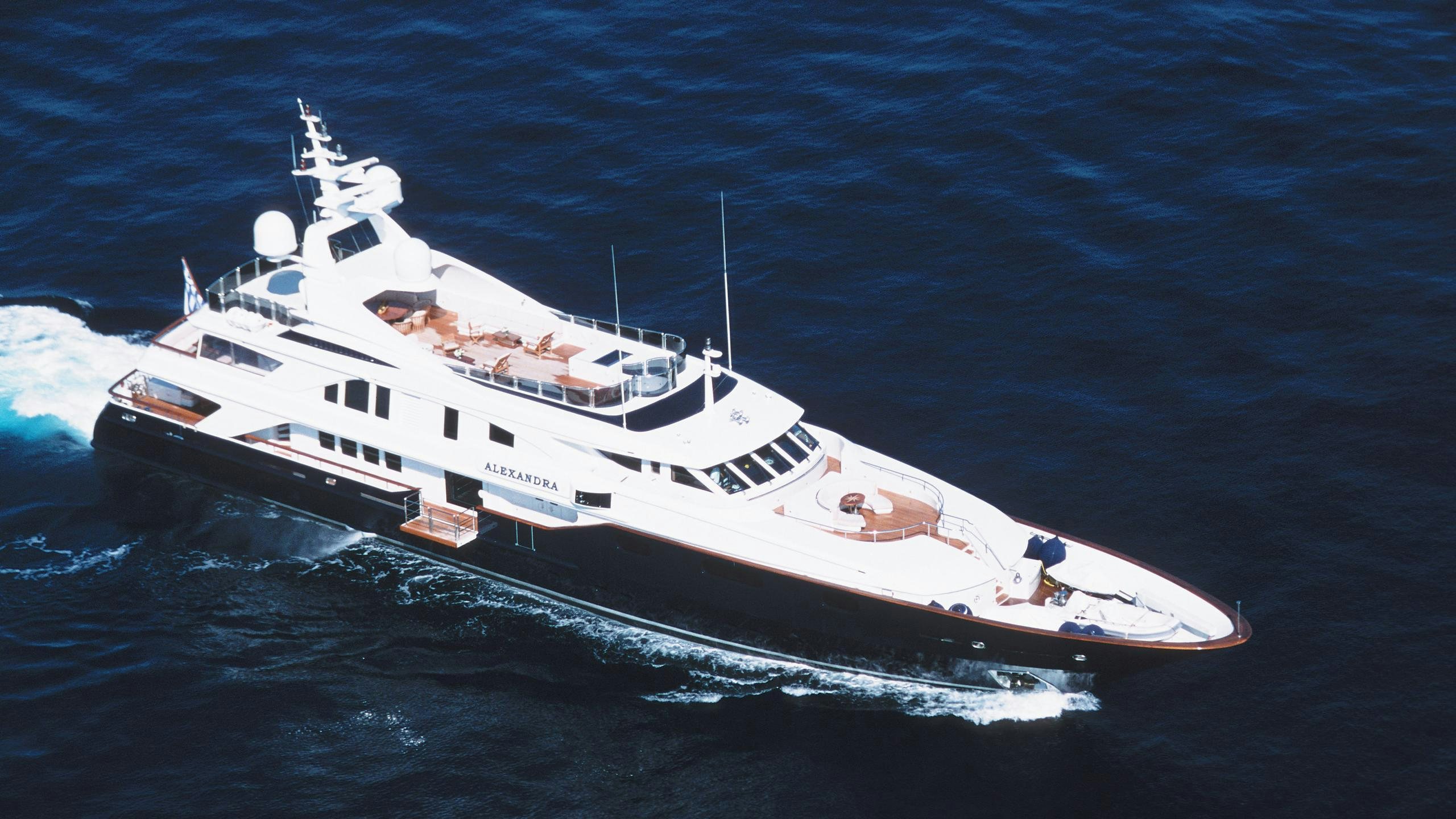 a ship in the water aboard ALEXANDRA Yacht for Charter