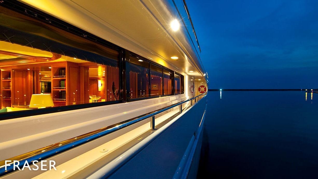 a train on the tracks aboard ELENA V Yacht for Charter