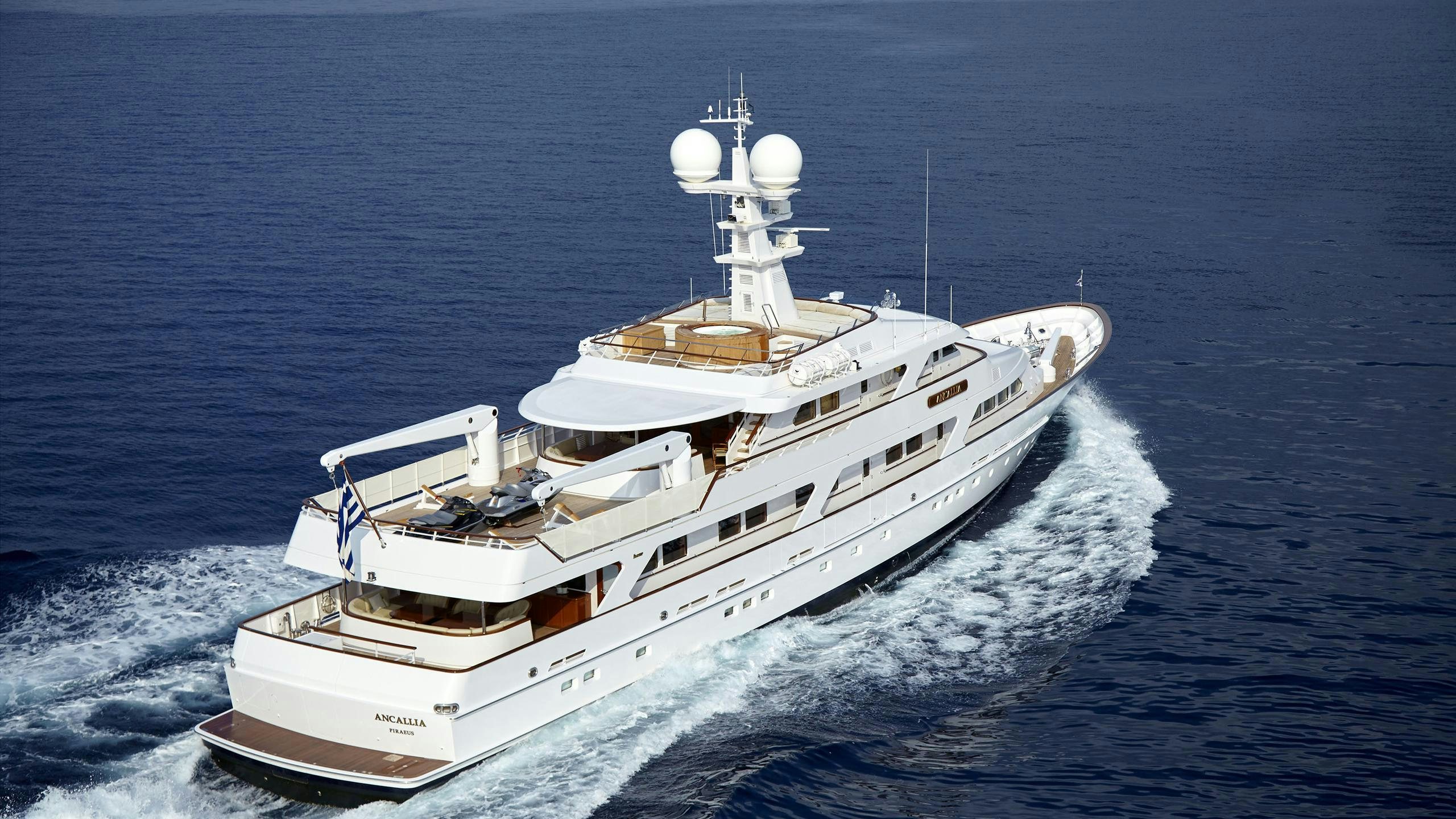 a ship on the water aboard ANCALLIA Yacht for Charter