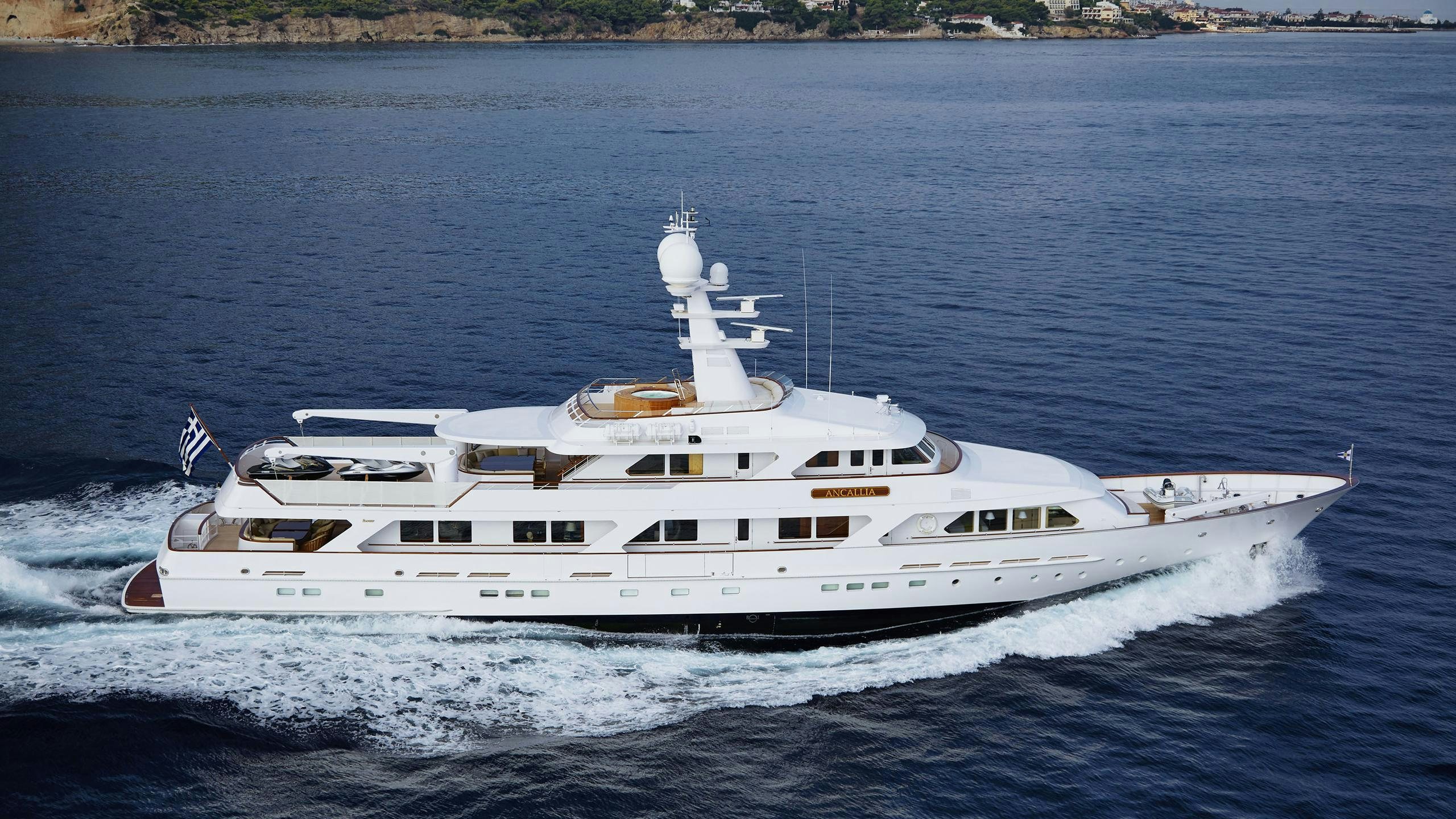 a boat on the water aboard ANCALLIA Yacht for Charter