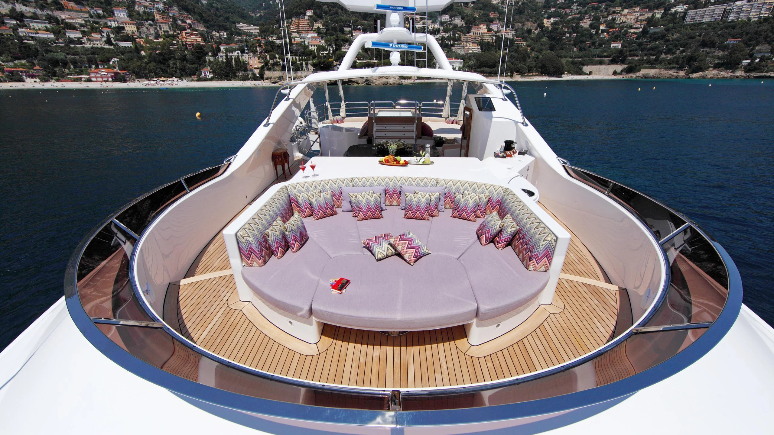 a boat on the water aboard SUR LA MER Yacht for Charter
